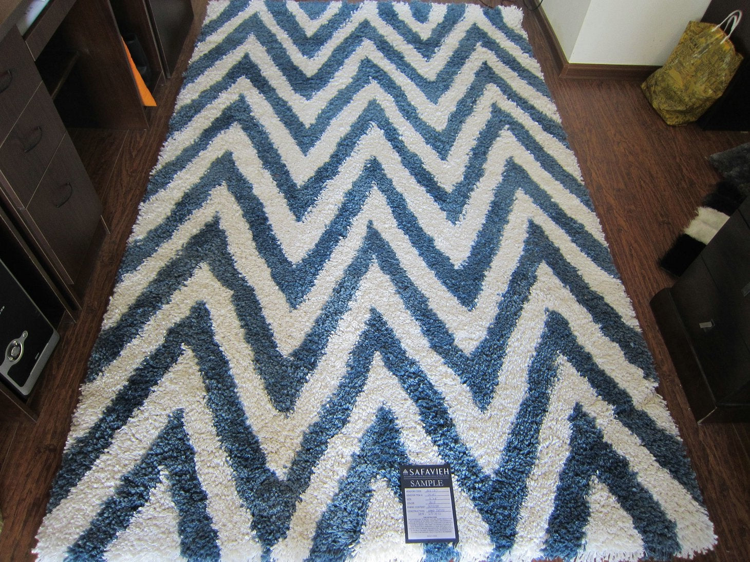 Thechive Rug Chevron Shag Hand Tufted Acrylic Pile Area Rug – Luxurious Softness fo