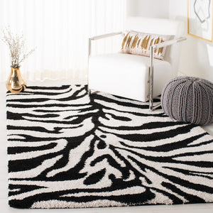 Safavieh Zebra Shag Power Loomed Polypropylene Pile Shag Rug SG452-1290-3