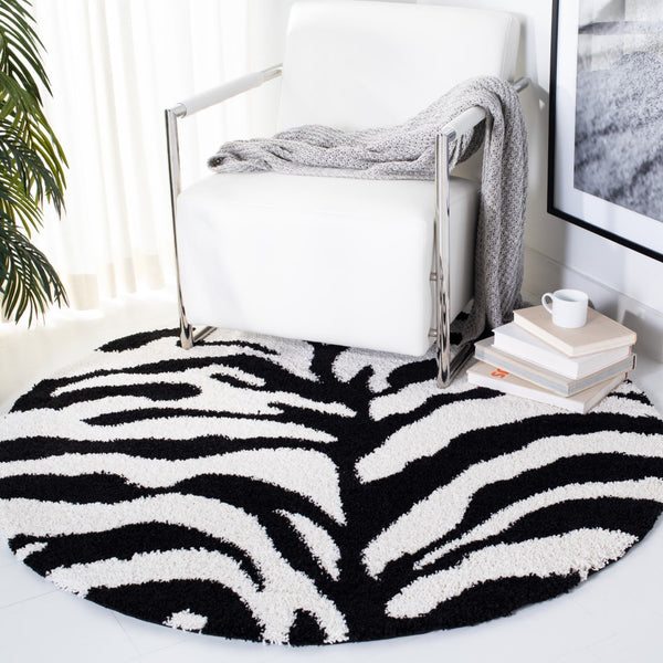 Safavieh Zebra Shag Power Loomed Polypropylene Pile Shag Rug SG452-1290-3