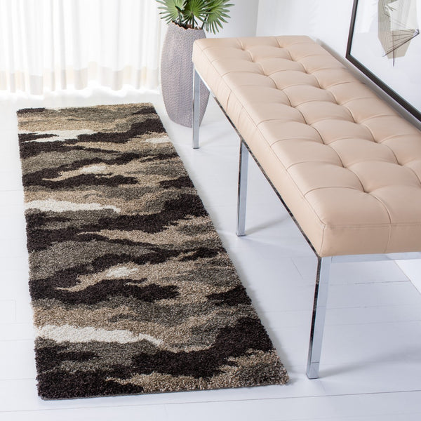 Safavieh Camouflage Shag Power Loomed Polypropylene Pile Shag Rug SG453-1391-29
