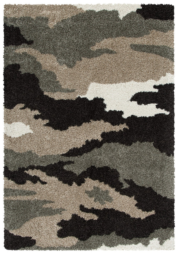 Safavieh Camouflage Shag Power Loomed Polypropylene Pile Shag Rug SG453-1391-29