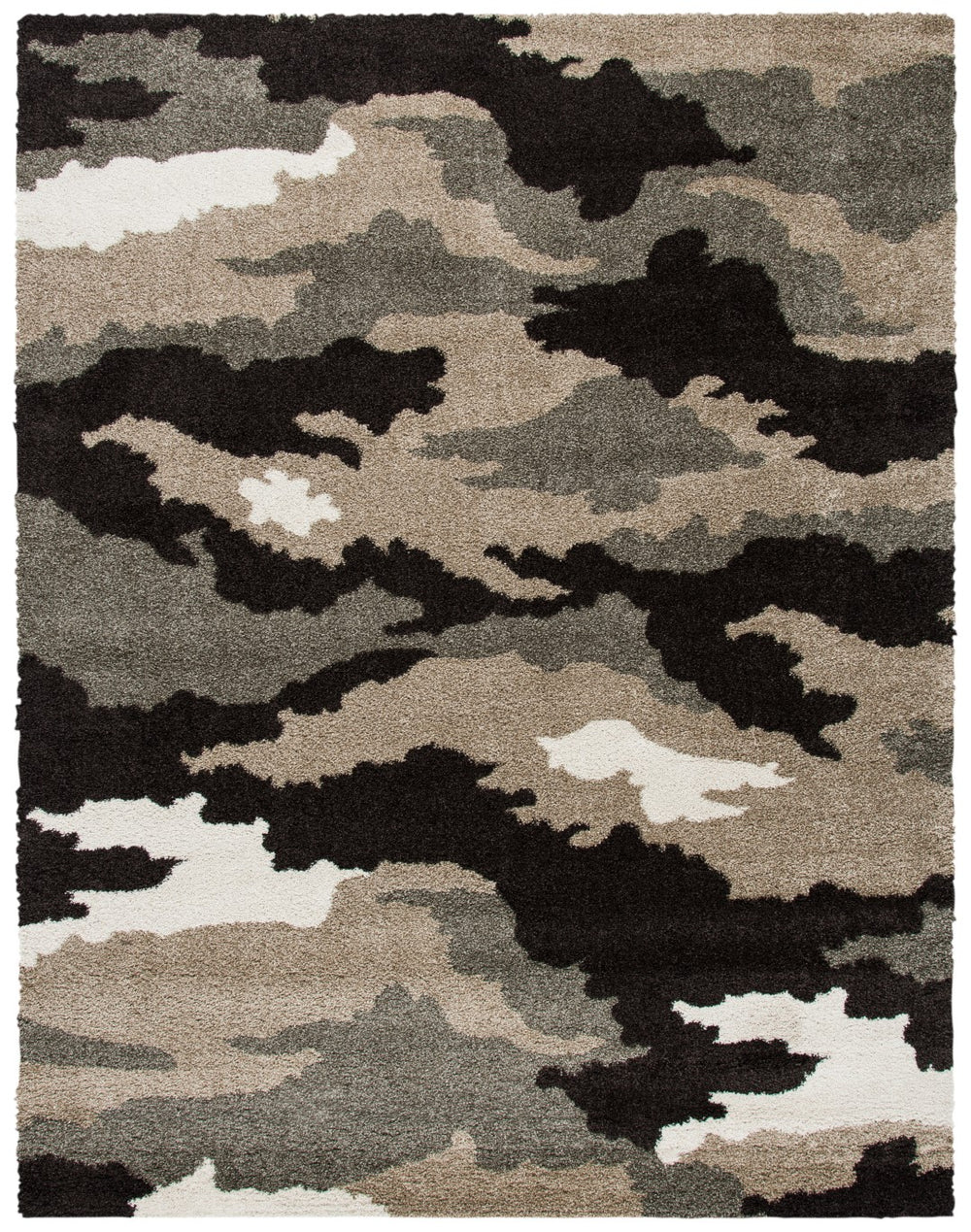 Safavieh Camouflage Shag Power Loomed Polypropylene Pile Shag Rug SG453-1391-29