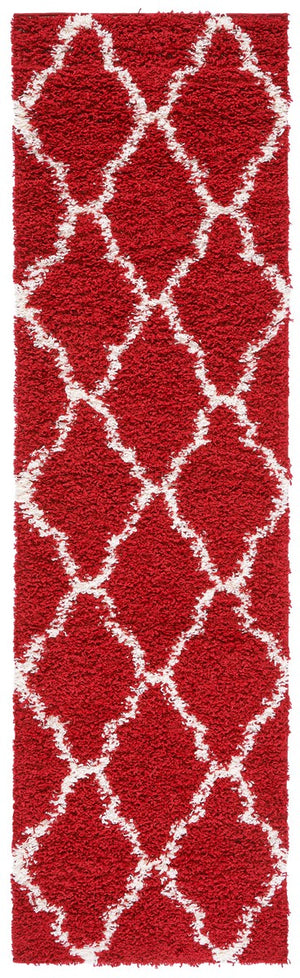 Sgd-Dallas Shag Dallas Shag 257 Shag & Flokati Power Loomed Polypropylene Pile Rug Red / Ivory
