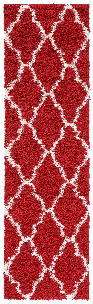 Sgd-Dallas Shag Dallas Shag 257 Shag & Flokati Power Loomed Polypropylene Pile Rug Red / Ivory