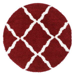 Sgd-Dallas Shag Dallas Shag 257 Shag & Flokati Power Loomed Polypropylene Pile Rug Red / Ivory