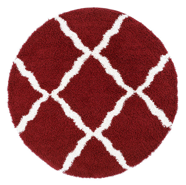 Sgd-Dallas Shag Dallas Shag 257 Shag & Flokati Power Loomed Polypropylene Pile Rug Red / Ivory