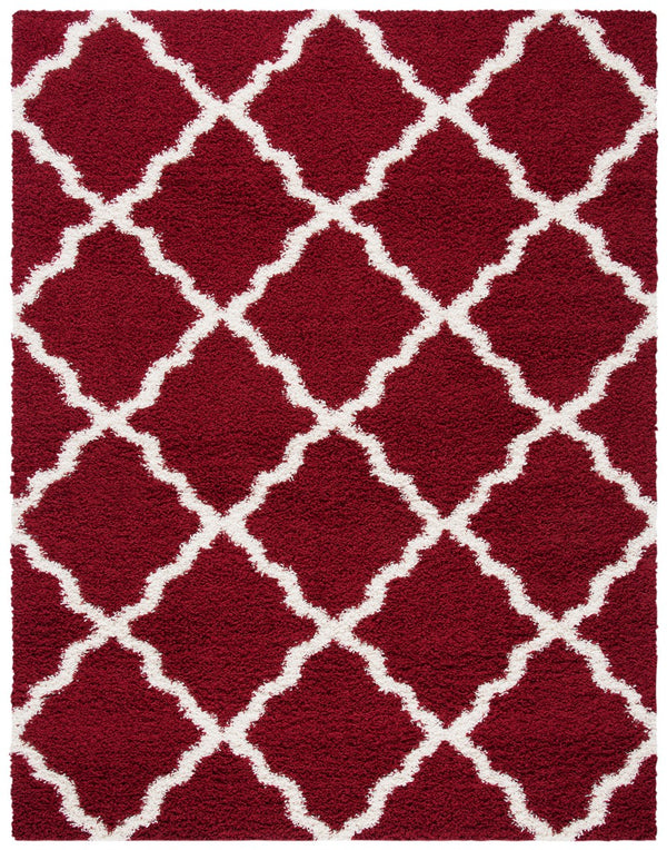 Sgd-Dallas Shag Dallas Shag 257 Shag & Flokati Power Loomed Polypropylene Pile Rug Red / Ivory
