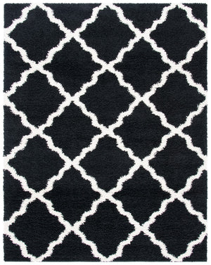 Sgd-Dallas Shag Dallas Shag 257 Shag & Flokati Power Loomed Polypropylene Pile Rug Black / Ivory