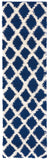 Sgd-Dallas Shag Dallas Shag 258 Shag & Flokati Power Loomed Polypropylene Pile Rug Navy / Ivory