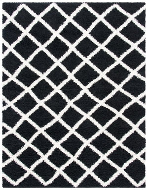 Sgd-Dallas Shag Dallas Shag 258 Shag & Flokati Power Loomed Polypropylene Pile Rug Black / Ivory