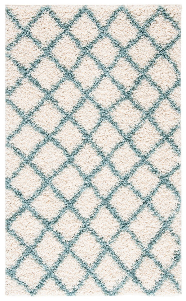 Sgd-Dallas Shag Dallas Shag Shag & Flokati Power Loomed Polypropylene Pile Rug Ivory / Seafoam