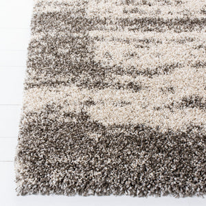 Hudson Shag 203 Shag Power Loomed Polypropylene Rug Ivory / Grey