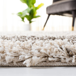 Hudson Shag 203 Shag Power Loomed Polypropylene Rug Ivory / Grey