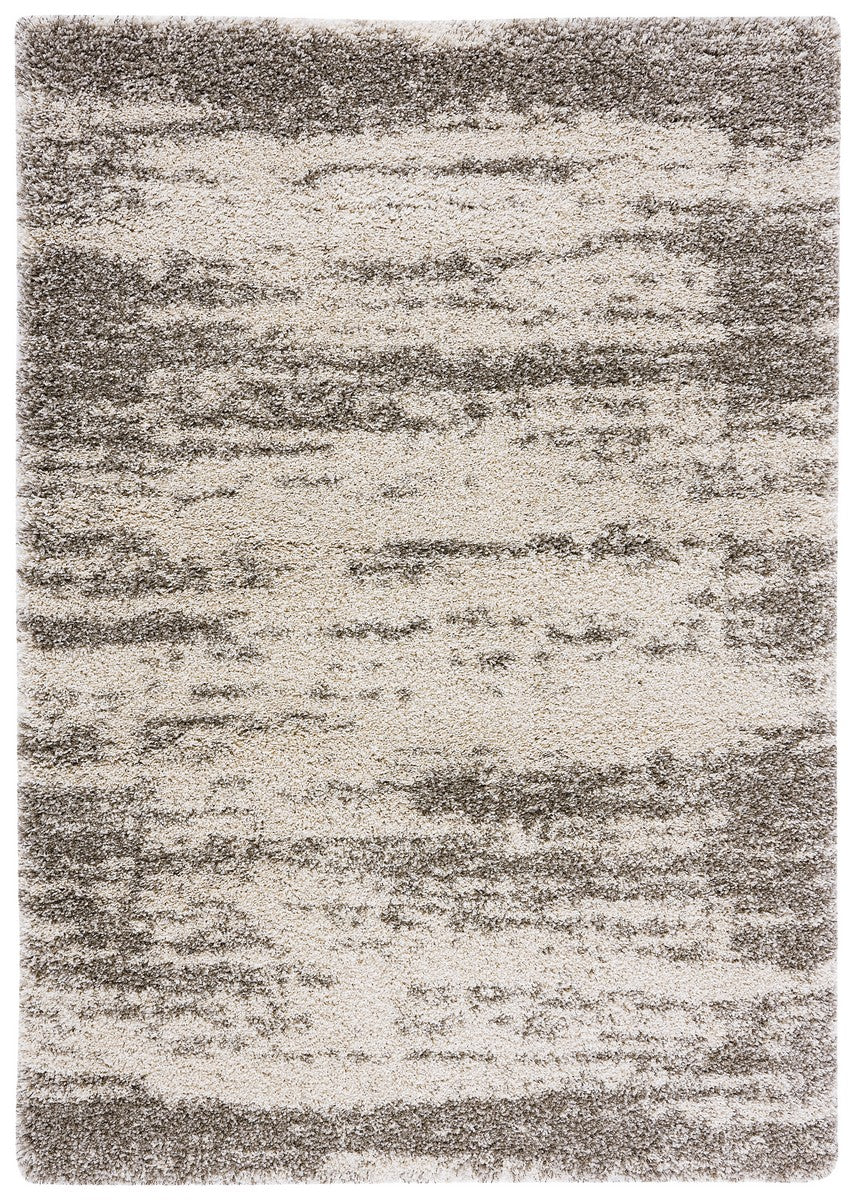 Hudson Shag 203 Shag Power Loomed Polypropylene Rug Ivory / Grey