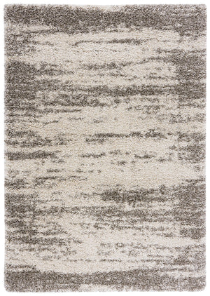 Hudson Shag 203 Shag Power Loomed Polypropylene Rug Ivory / Grey