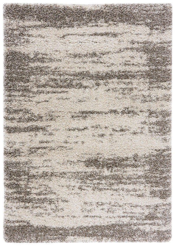 Hudson Shag 203 Shag Power Loomed Polypropylene Rug Ivory / Grey
