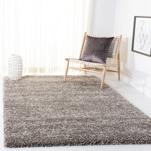 Hudson Shag 297 Shag Power Loomed Polypropylene Rug Grey / Ivory