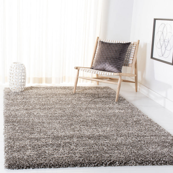 Hudson Shag 297 Shag Power Loomed Polypropylene Rug Grey / Ivory