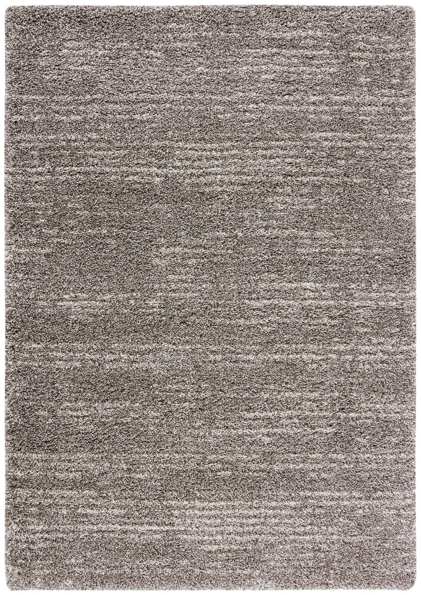 Hudson Shag 297 Shag Power Loomed Polypropylene Rug Grey / Ivory