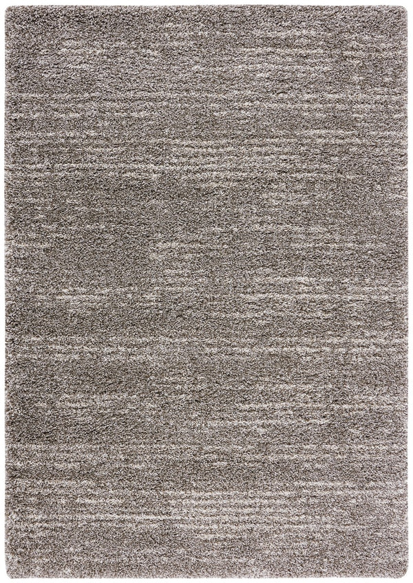 Hudson Shag 297 Shag Power Loomed Polypropylene Rug Grey / Ivory
