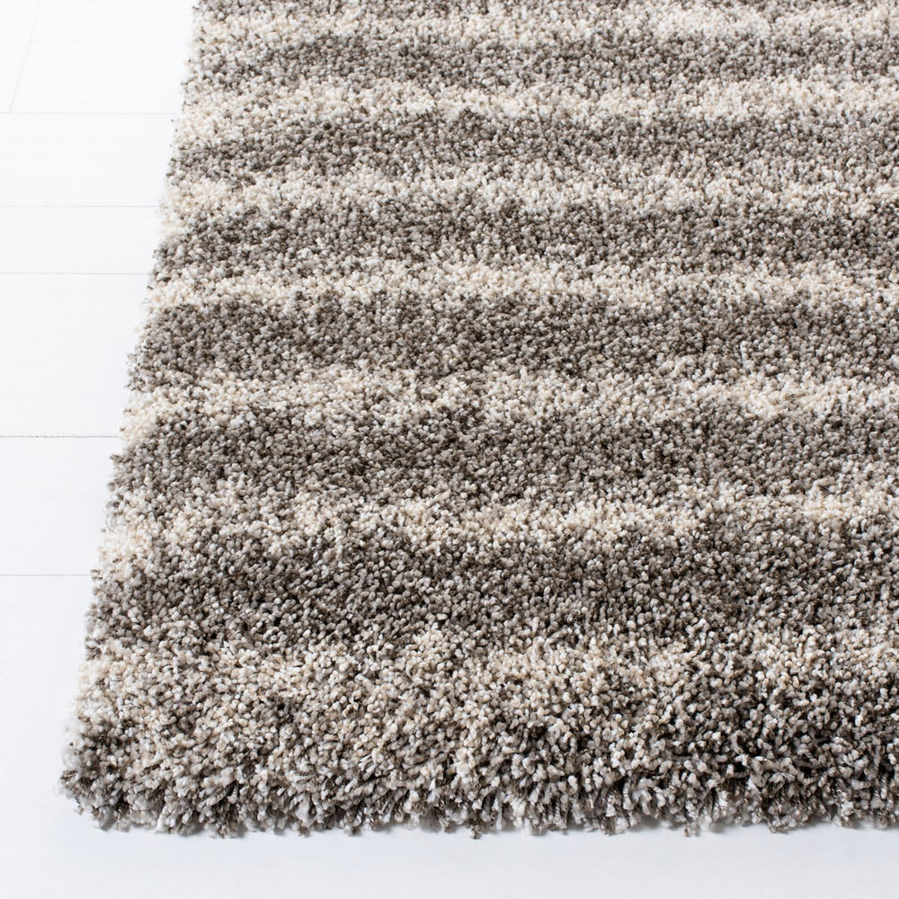 Hudson Shag 298 Shag Power Loomed Polypropylene Rug Grey / Ivory