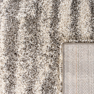 Hudson Shag 298 Shag Power Loomed Polypropylene Rug Grey / Ivory