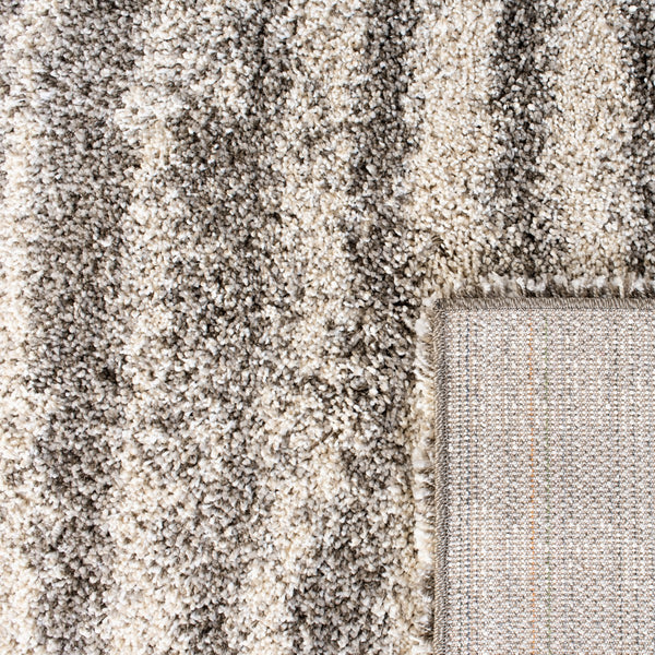 Hudson Shag 298 Shag Power Loomed Polypropylene Rug Grey / Ivory