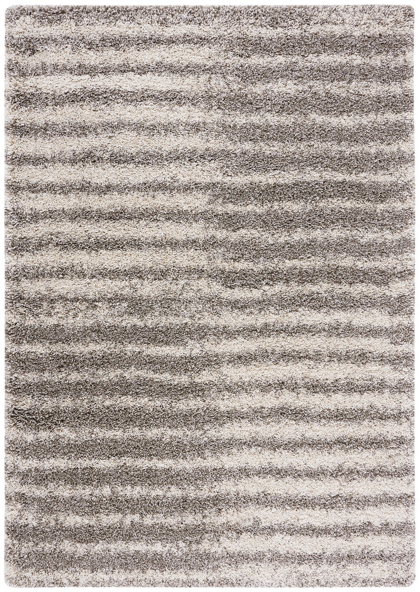 Hudson Shag 298 Shag Power Loomed Polypropylene Rug Grey / Ivory