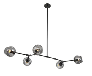 Bethel Black Chandelier in Metal & Glass