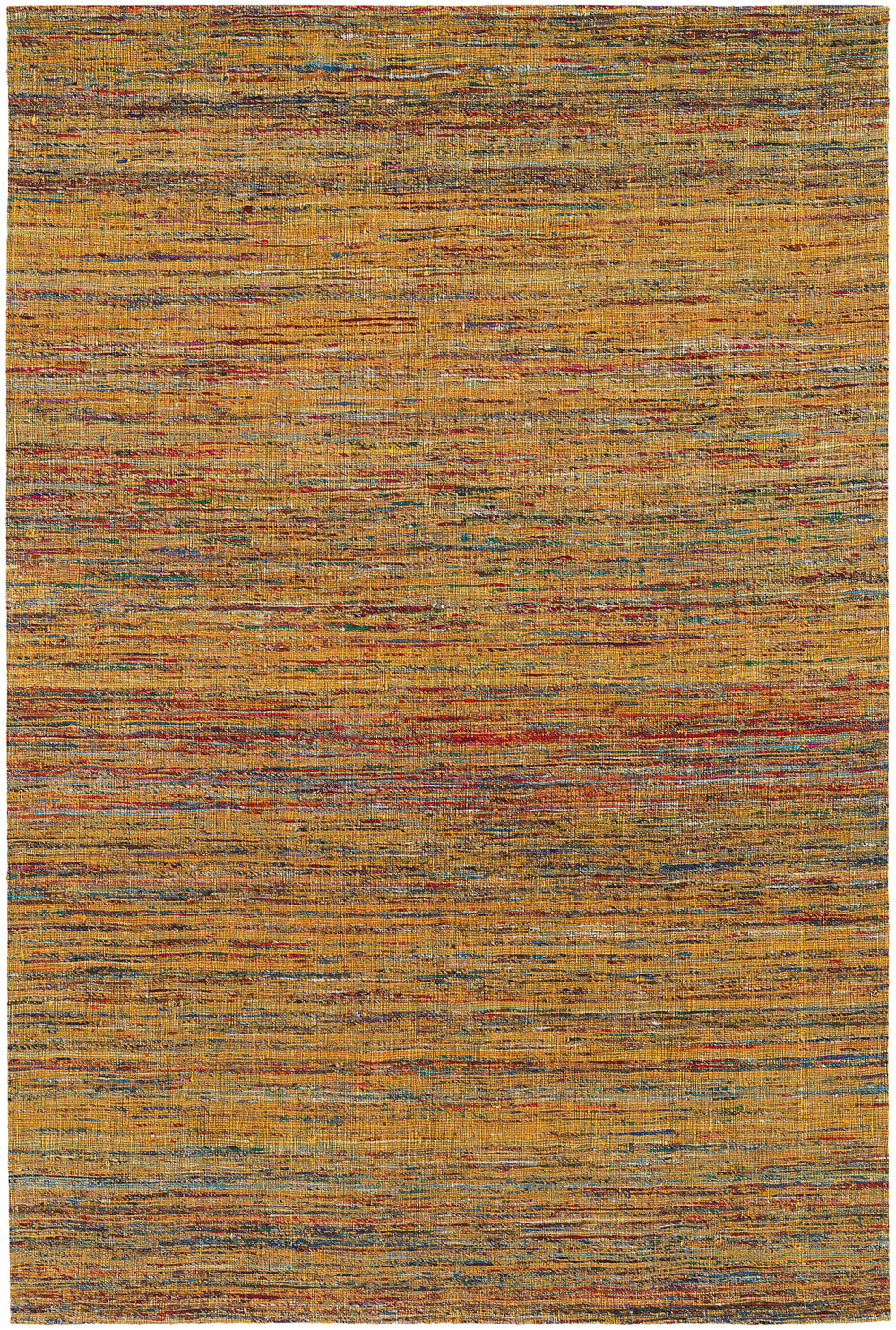 Chandra Rugs Shenaz 100% Polyester Hand-Woven Dhurrie Rug Yellow 7'9 x 10'6