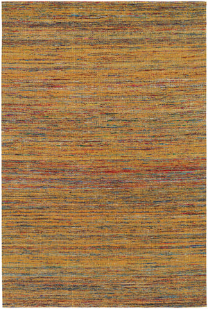 Chandra Rugs Shenaz 100% Polyester Hand-Woven Dhurrie Rug Yellow 7'9 x 10'6