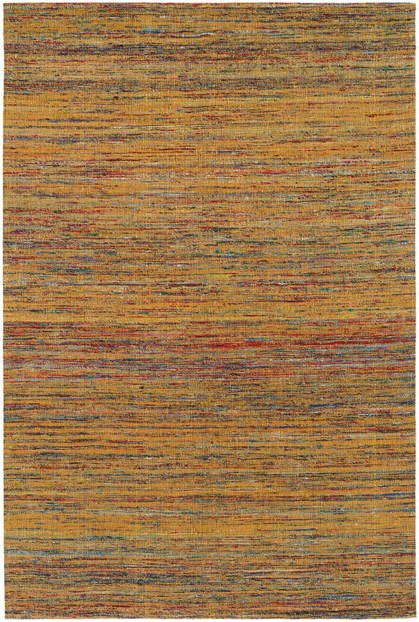 Chandra Rugs Shenaz 100% Polyester Hand-Woven Dhurrie Rug Yellow 7'9 x 10'6