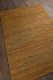 Chandra Rugs Shenaz 100% Polyester Hand-Woven Dhurrie Rug Yellow 7'9 x 10'6