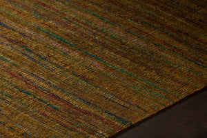 Chandra Rugs Shenaz 100% Polyester Hand-Woven Dhurrie Rug Yellow 7'9 x 10'6