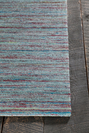 Chandra Rugs Shenaz 100% Polyester Hand-Woven Dhurrie Rug Blue 7'9 x 10'6