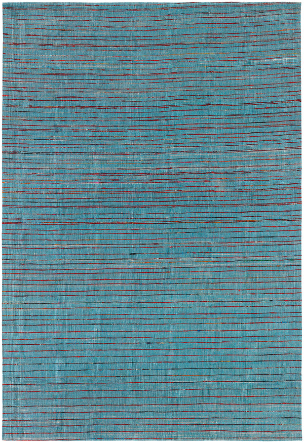 Chandra Rugs Shenaz 100% Polyester Hand-Woven Dhurrie Rug Blue 7'9 x 10'6