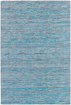 Chandra Rugs Shenaz 100% Polyester Hand-Woven Dhurrie Rug Blue 7'9 x 10'6