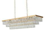 Bethel Gold Chandelier in Metal & Crystal