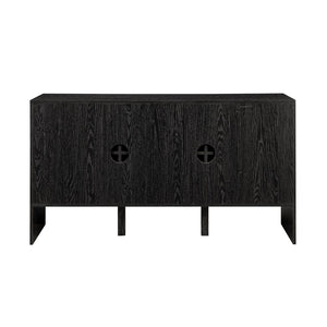 Walker Edison Silas Deco/Contemporary 55" 3-Door Vertical Detail Sideboard SILD5DBL