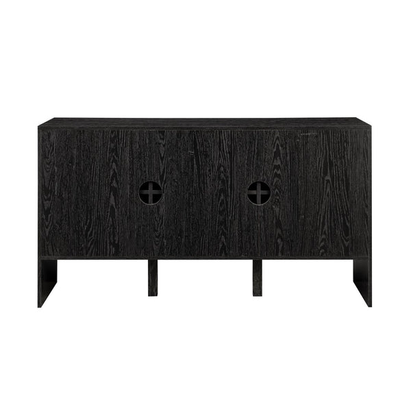 Walker Edison Silas Deco/Contemporary 55" 3-Door Vertical Detail Sideboard SILD5DBL