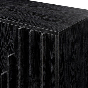 Walker Edison Silas Deco/Contemporary 55" 3-Door Vertical Detail Sideboard SILD5DBL