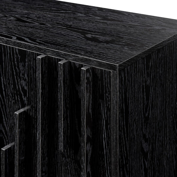 Walker Edison Silas Deco/Contemporary 55" 3-Door Vertical Detail Sideboard SILD5DBL