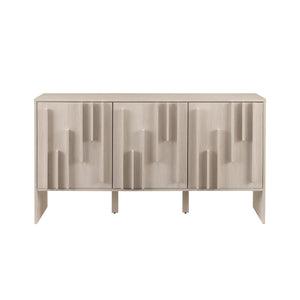 Walker Edison Silas Deco/Contemporary 55" 3-Door Vertical Detail Sideboard SILD5DIO