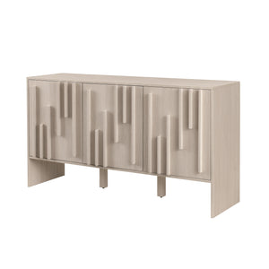 Walker Edison Silas Deco/Contemporary 55" 3-Door Vertical Detail Sideboard SILD5DIO