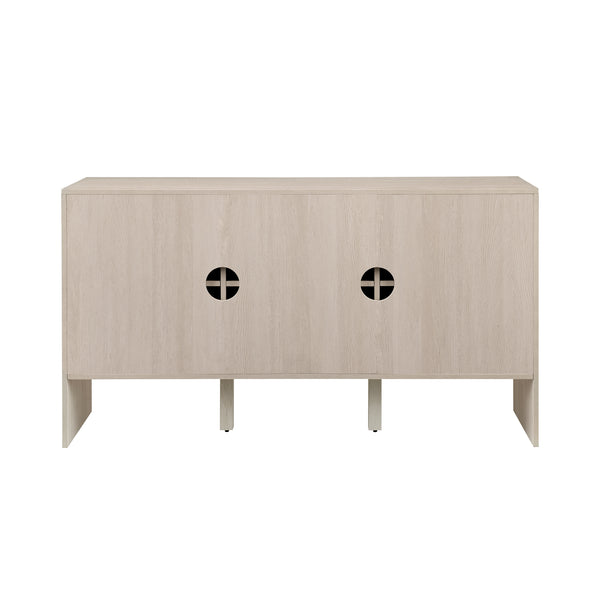 Walker Edison Silas Deco/Contemporary 55" 3-Door Vertical Detail Sideboard SILD5DIO