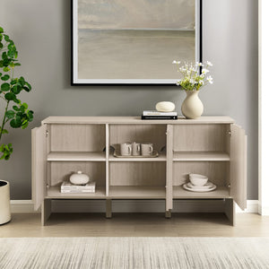 Walker Edison Silas Deco/Contemporary 55" 3-Door Vertical Detail Sideboard SILD5DIO