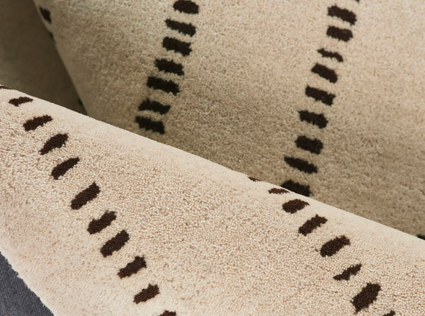 Momeni Simba SIM-1 Hand Tufted Contemporary Striped Indoor Area Rug Ivory 9' x 12' SIMBASIM-1IVY90C0