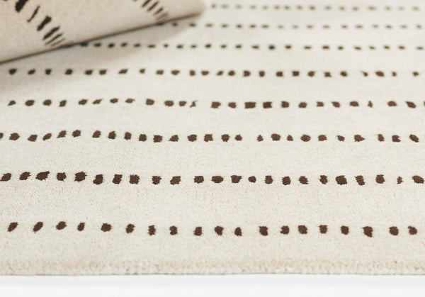 Momeni Simba SIM-1 Hand Tufted Contemporary Striped Indoor Area Rug Ivory 9' x 12' SIMBASIM-1IVY90C0