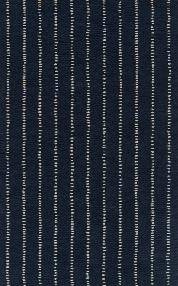 Momeni Simba SIM-1 Hand Tufted Contemporary Striped Indoor Area Rug Navy 9' x 12' SIMBASIM-1NVY90C0