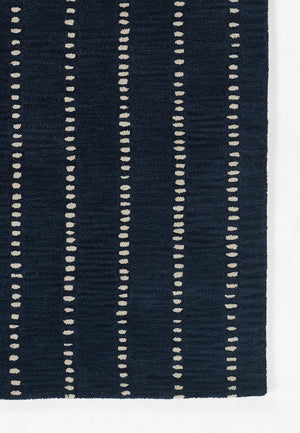Momeni Simba SIM-1 Hand Tufted Contemporary Striped Indoor Area Rug Navy 9' x 12' SIMBASIM-1NVY90C0